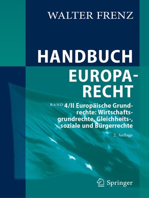 cover image of Handbuch Europarecht, Band 4